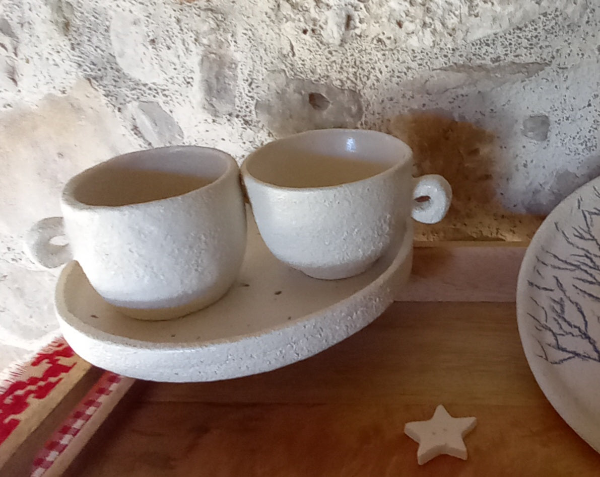 Set 2 tasses "terre de sable"