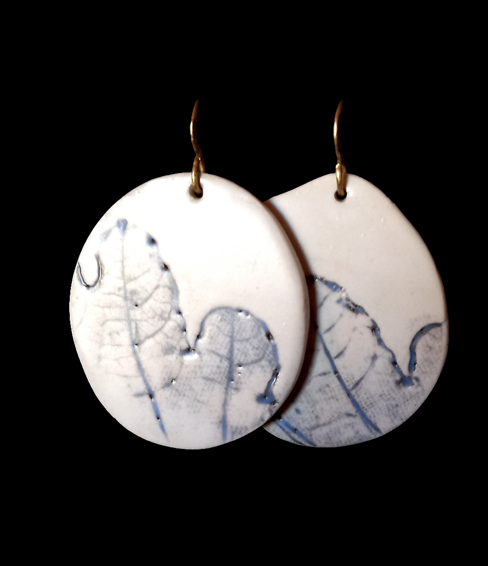 Boucles d'oreilles feuille de chene